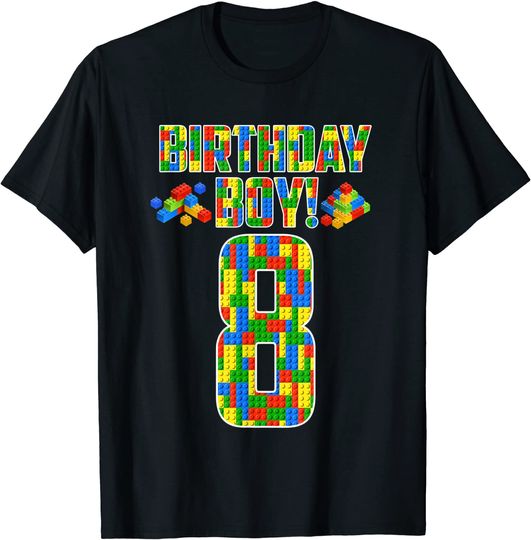 Discover Legoland Birthday T-shirt Cute 8th Birthday 8 Years Old Block Building
