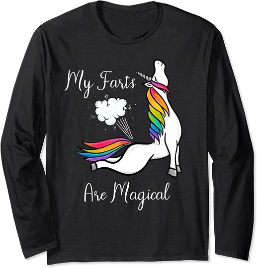 Discover Funny Rainbow Farting Unicorn Gift My Farts Are Magical Long Sleeve