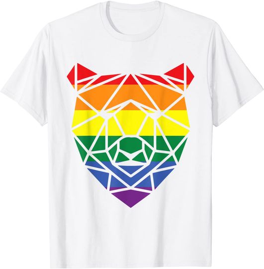 Discover Bear Geometric T-Shirt Papa Mens Gay Pride Month