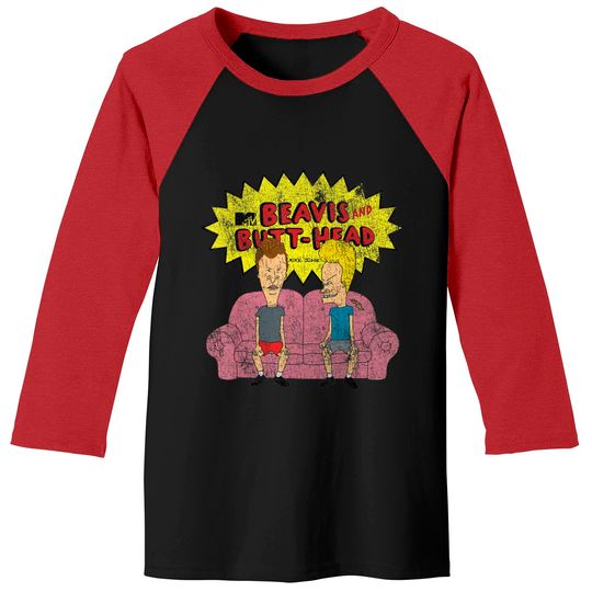 Discover Beavis And Butthead Baseball Tee Distressed Couch Logo Graphic