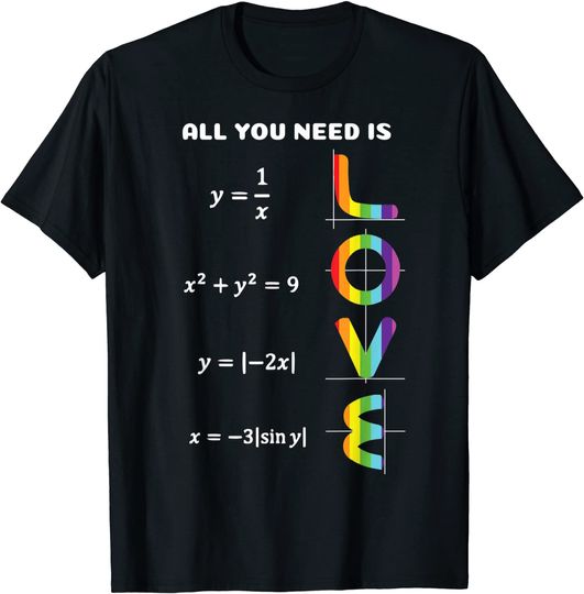 Discover Funny All You Need is Love Pride Math T-Shirt