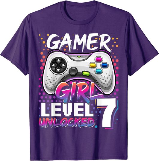 Discover Gamer Girl Level 7 Unlocked Video Game 7th Birthday Gift T-Shirt