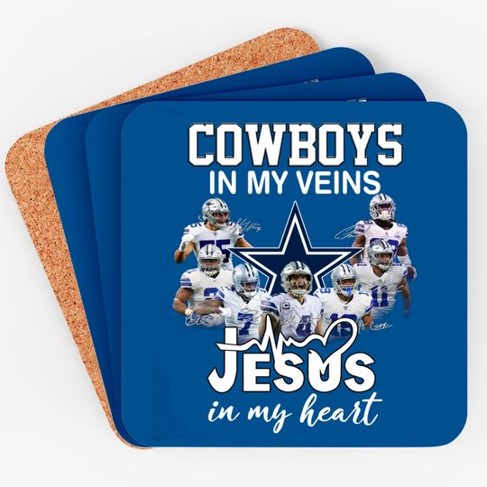 Discover Cowboy In My Veins, Jesus In My Heart Coasters