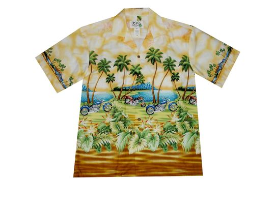 Discover Motorcycle Palm Tree Hawaiian Shirt