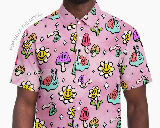 Discover Trippy garden Novelty Button Down Up Shirt Hawaiian