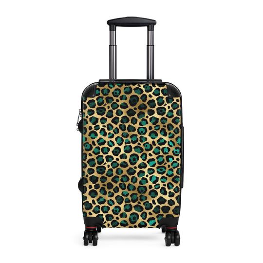 Discover The Green & Gold Leopard Suitcase