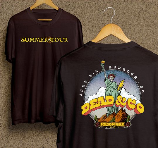 Discover Dead and Company Summer Tour Boulder Tee Front & Back Limited Edition