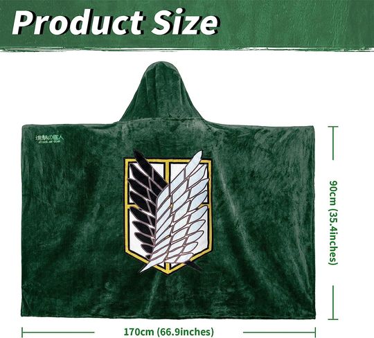 Discover AOT Attack On Titan wearable hooded Blanket