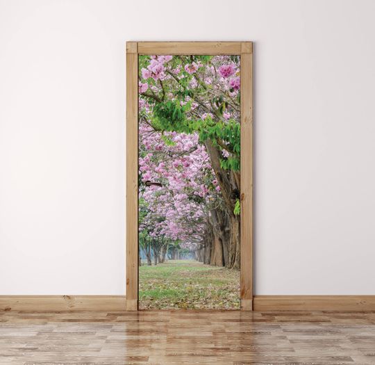 Discover Spring Tunnel Self-Adhesive Door Decal