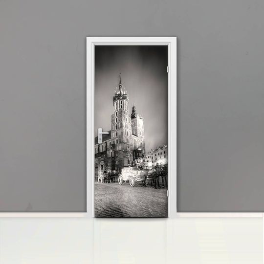 Discover Krakw Door mural Self adhesive door wrap Stickers