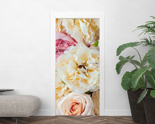 Discover Peony Flower 3D Door Mural Sticker