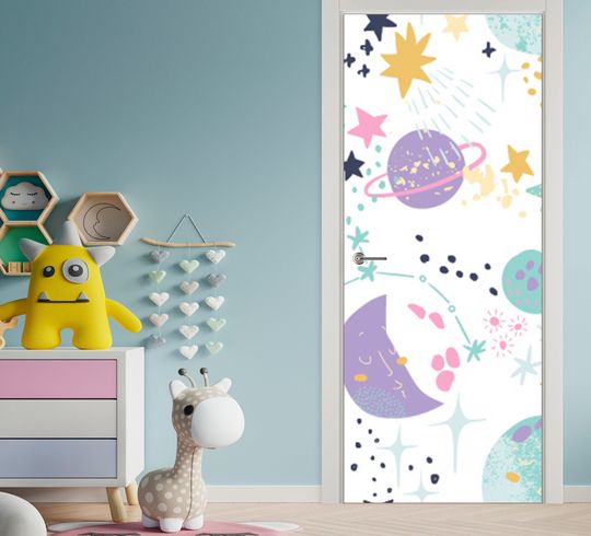 Discover Cute Space Vinyl Door Decal