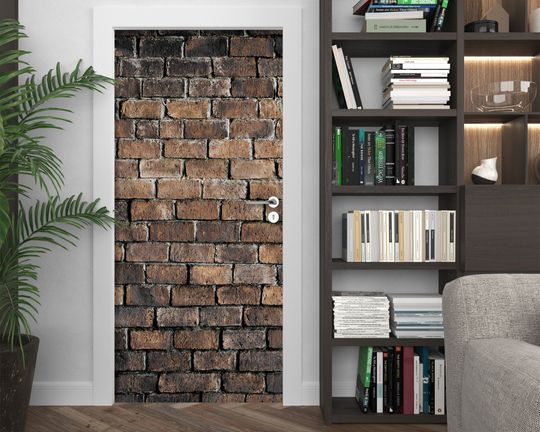 Discover Bricks door Self-adhesive Door Stickers