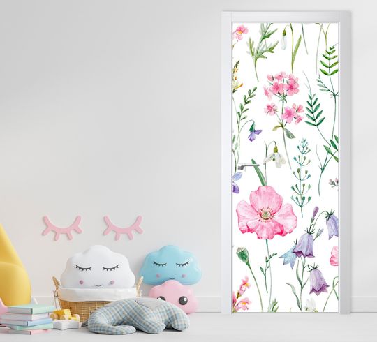 Discover Cute Meadow Vinyl Door Decal