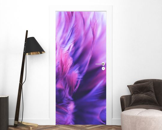 Discover Purple Feather 3D Door Decal Sticker