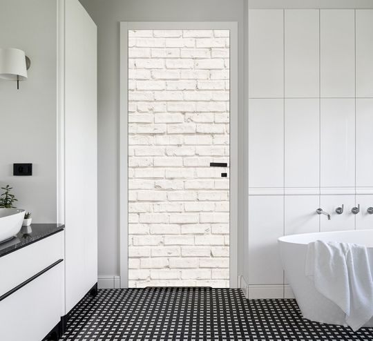 Discover White Brick Wall Self-adhesive Door Stickers