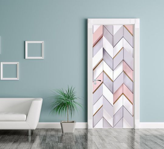 Discover Rhombus Tiles Self-adhesive Door Stickers