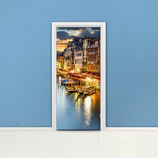 Discover Venice Door mural Self adhesive door wrap Stickers
