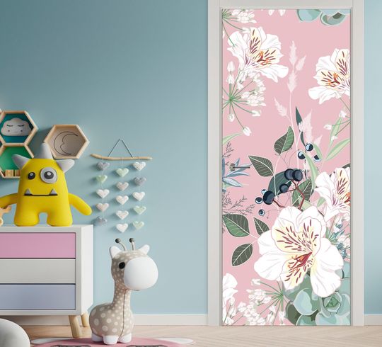 Discover Cute Bouquet Vinyl Door Decal