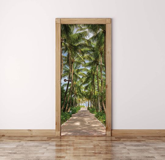 Discover Tropical Door Sticker Decor