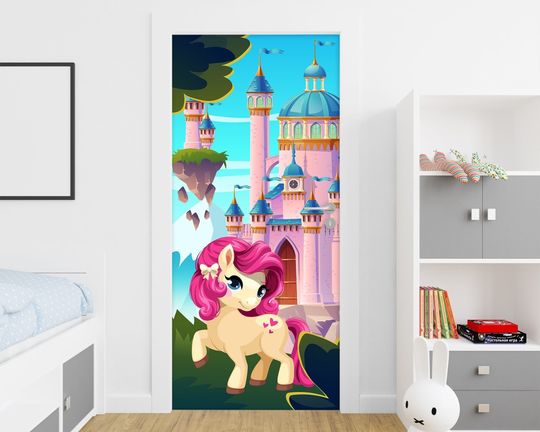 Discover Magic world door decal, kids room decor, unicorn door decal, girl room decor Stickers