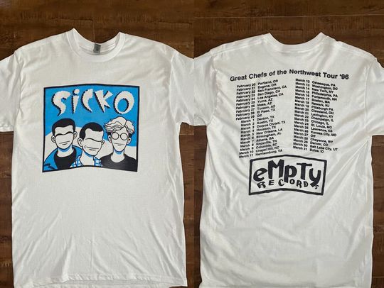 Discover Sicko - Count Me Out Great Chefs Of The Northwest Empty Records 1996 Tour T-Shirt