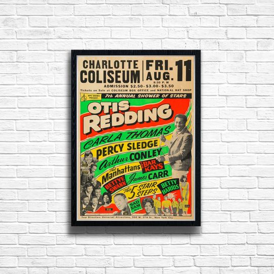 Discover OTIS REDDING Concert Print Vintage Music Poster