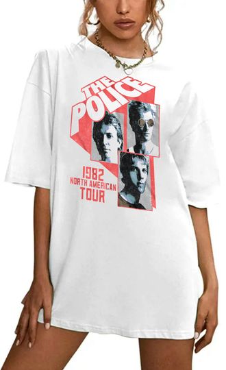 Discover Sting & The Police North American Tour 1982 Boxy oversized T Shirt