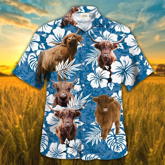 Discover Cow Lovers Highland Hawaiian Shirt, Cattle Tropical  Hawaiian Shirt