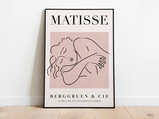 Discover Henri Matisse Sleeping Woman Exhibition Vintage Line Art Poster