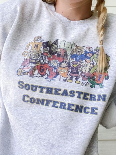 Discover Vintage Southeastern Conference, SEC Sweatshirt, College Sweatshirt