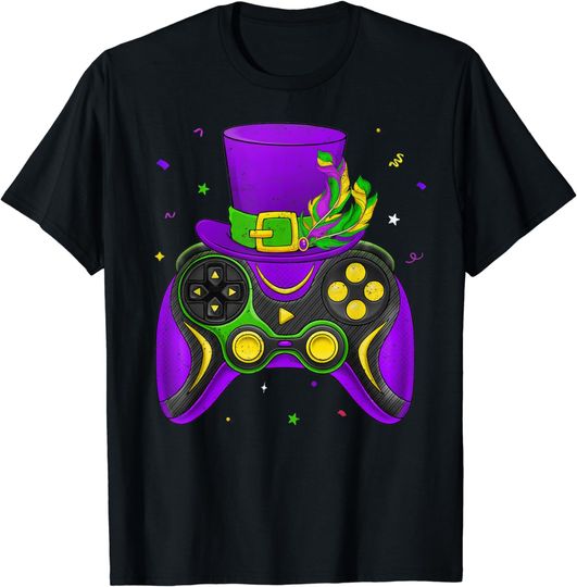 Discover Mardi Gras 2023 Video Game Controller Jester Hat Boys Kids T-Shirt