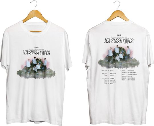 Discover Tomorrow X Together World Tour 2023 Shirt, TXT Act Sweet Mirage Tour Shirt