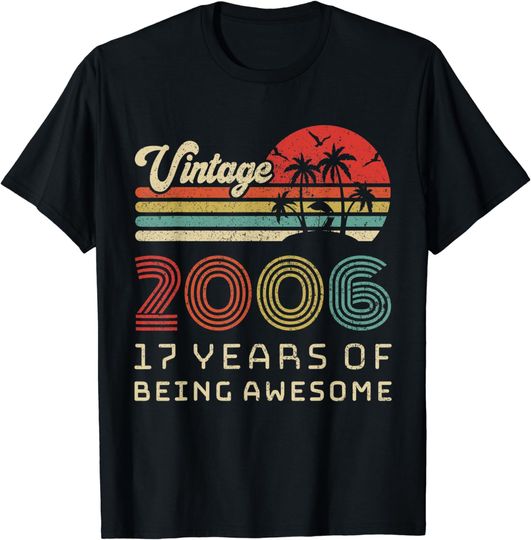 Discover 17 Year Old Birthday Vintage 2006 17th Birthday T-Shirt