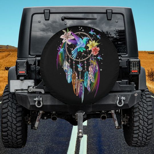 Discover Hummingbird Dream Catcher Spare Tire Cover