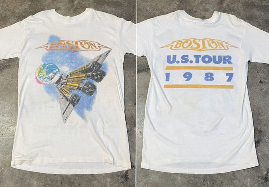 Discover Boston World Tour Concert 1987 T-Shirt, Boston Rock Band Tour