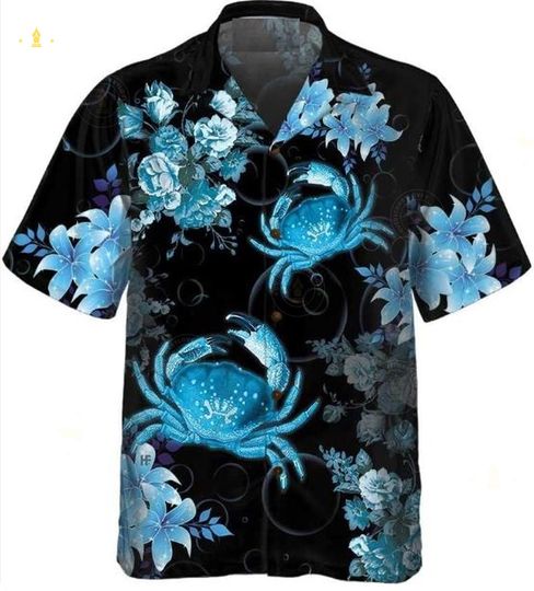 Discover Crab Hawaiian Shirts, Crab Button Down Shirts