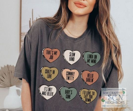 Discover Conway Twitty Conversation Heart Tee Shirt