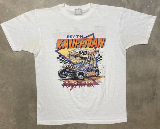 Discover Rare Vintage 1986 Keith Kauffman / Roy Morral Sprint Car Tee