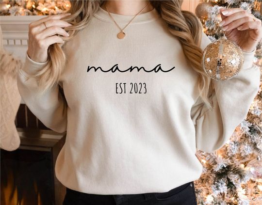 Discover Mama Est 2023 Sweatshirt, Mother's Day Sweatshirt