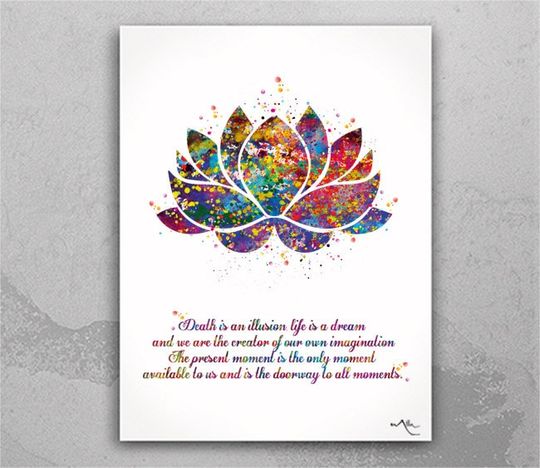Discover Lotus Quote Watercolor Print Nice Quote Poster