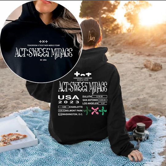 Discover Tomorrow X Together World Tour 2023 Hoodie, TXT Act Sweet Mirage Tour Shirt