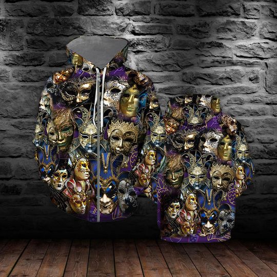 Discover Mardi Gras 3D Allover Printed Hoodie Unisex Gift For Friends Birthday Holiday