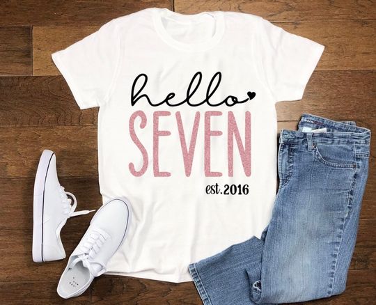 Discover Hello Seven, 7th Birthday Shirt, Seventh birthday shirt