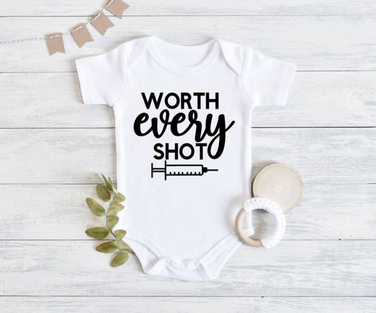 Discover Onesie | Bodysuit | Worth Every Shot | Pregnancy Reveal | Pregnancy Announcement