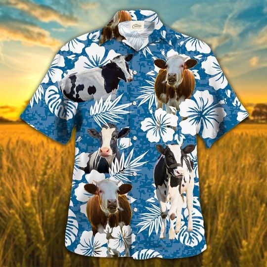 Discover Cow Lovers Holstein Hawaiian Shirt, Cattle Tropical  Hawaiian Shirt