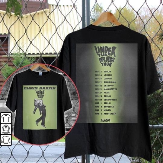 Discover Chris Brown 'Under the Influence 2023 Double Sided T Shirt