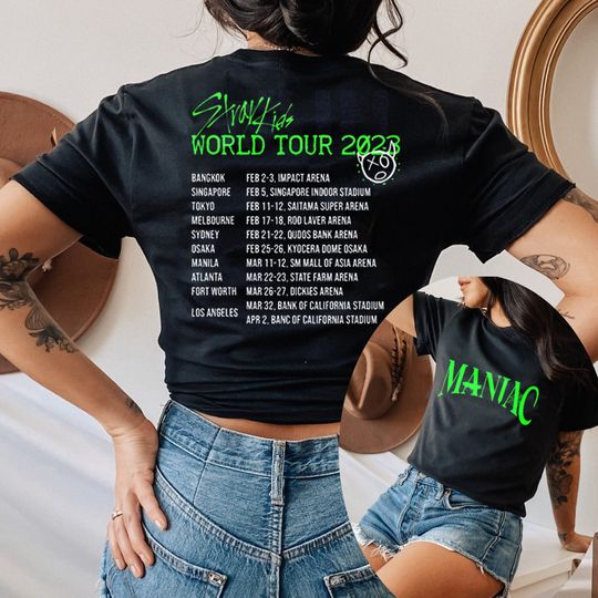 Discover Stray Kids World Tour 2023 Shirt, Stray Kids Maniac Tour Shirt