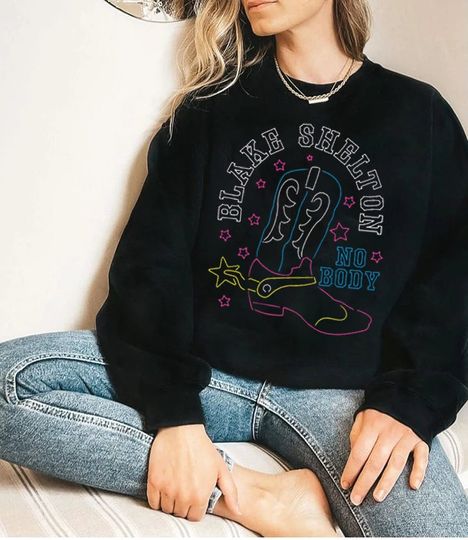 Discover Blake Shelton No Body Sweatshirt, Back to the Honky Tonk Tour 2023 Sweatshirt, Blake Shelton World Tour