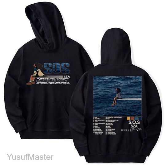 Discover SZA SOS 2 Sided hoodie, Vintage SZA Full Tracklist Hoodie